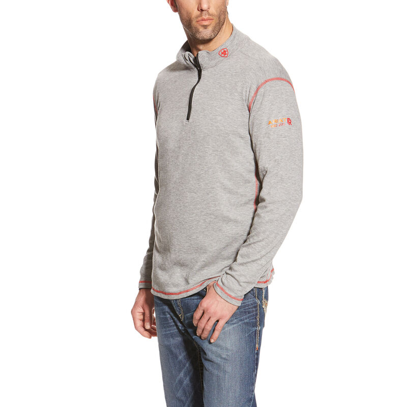 Ariat Work: FR Polartec 1/4 Zip Top Hombre - Gris Claro (YMCKG8193)